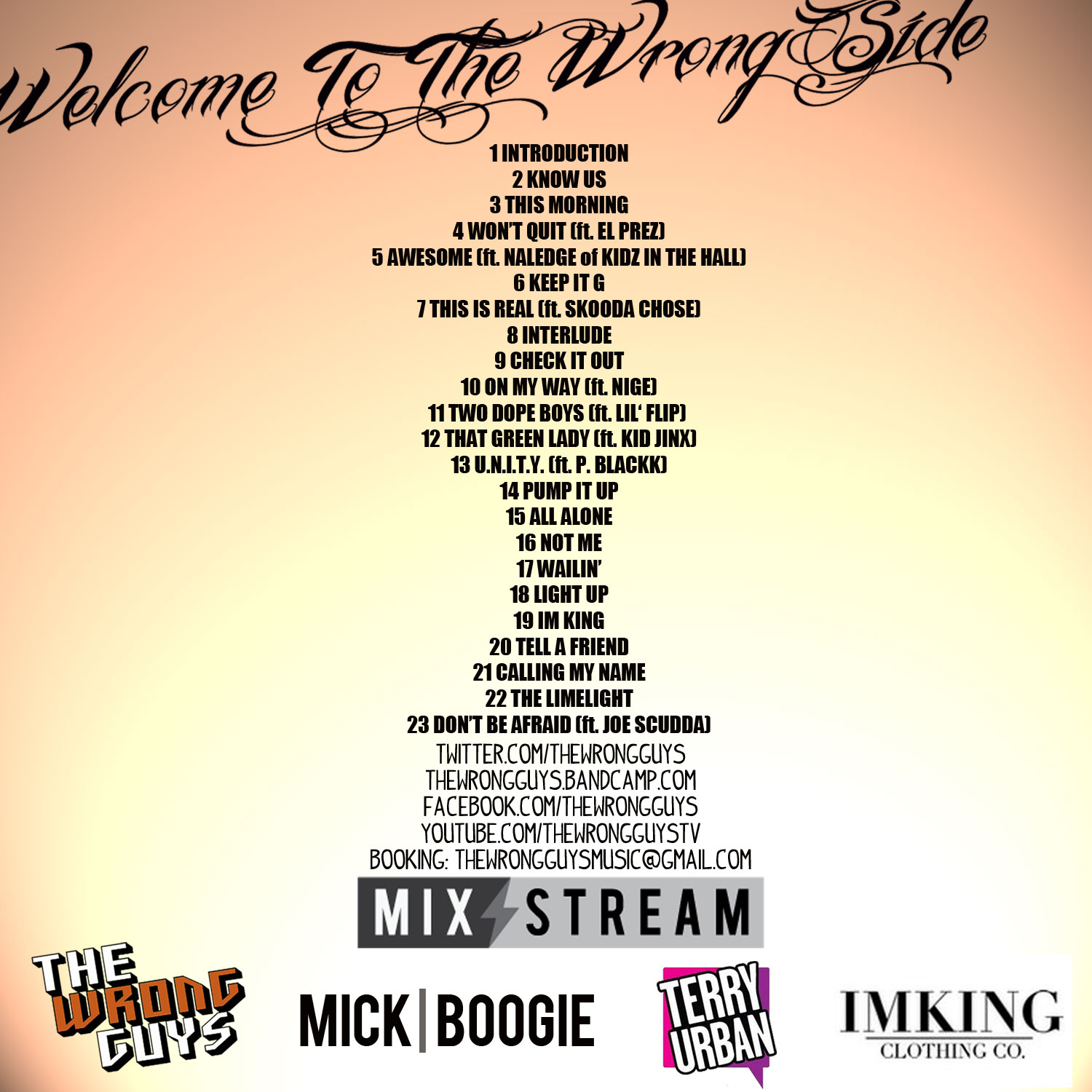 Mick Boogie & Terry Urban present The Wrongguys: WELCOME TO THE WRONG SIDE **Mixtape**