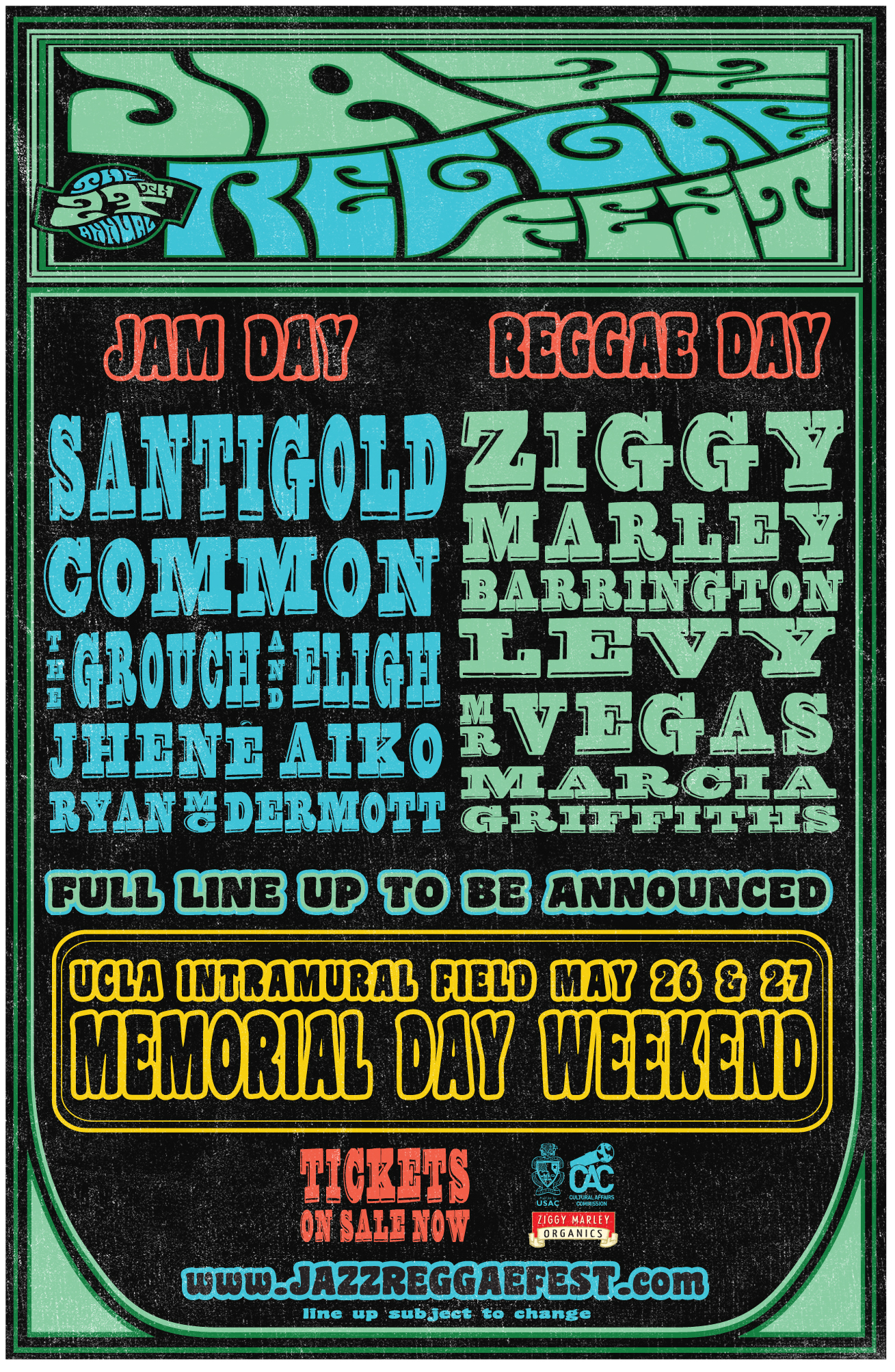 The 27th Annual JazzReggae Festival @ UCLA 2013! Memorial Day Weekend May 26 & 27 